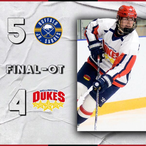 Dukes battle for point in overtime loss versus Jr. Sabres