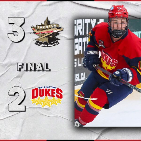 Hawks gain upper hand in Battle of Quinte with close win in Wellington