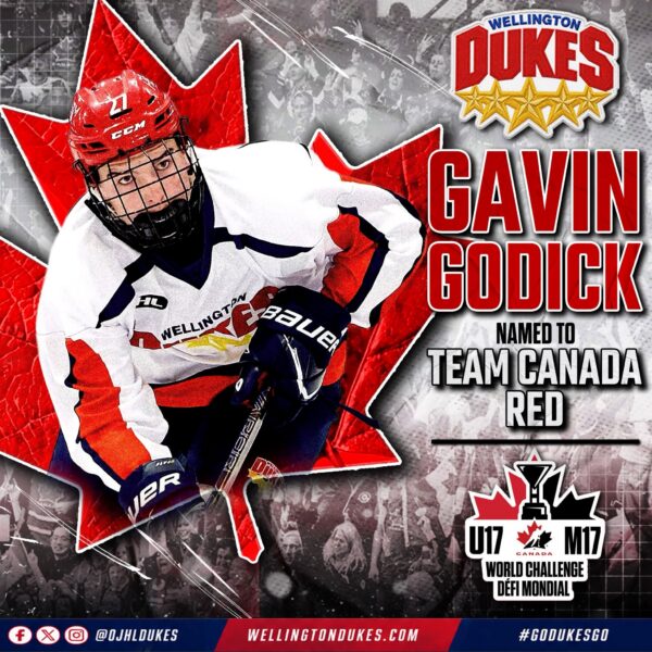 Dukes defenceman lands spot on Canadian team at Under 17 World Challenge